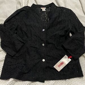 NWT- Ruby Rd. - 8. See Thru Floral Button Down